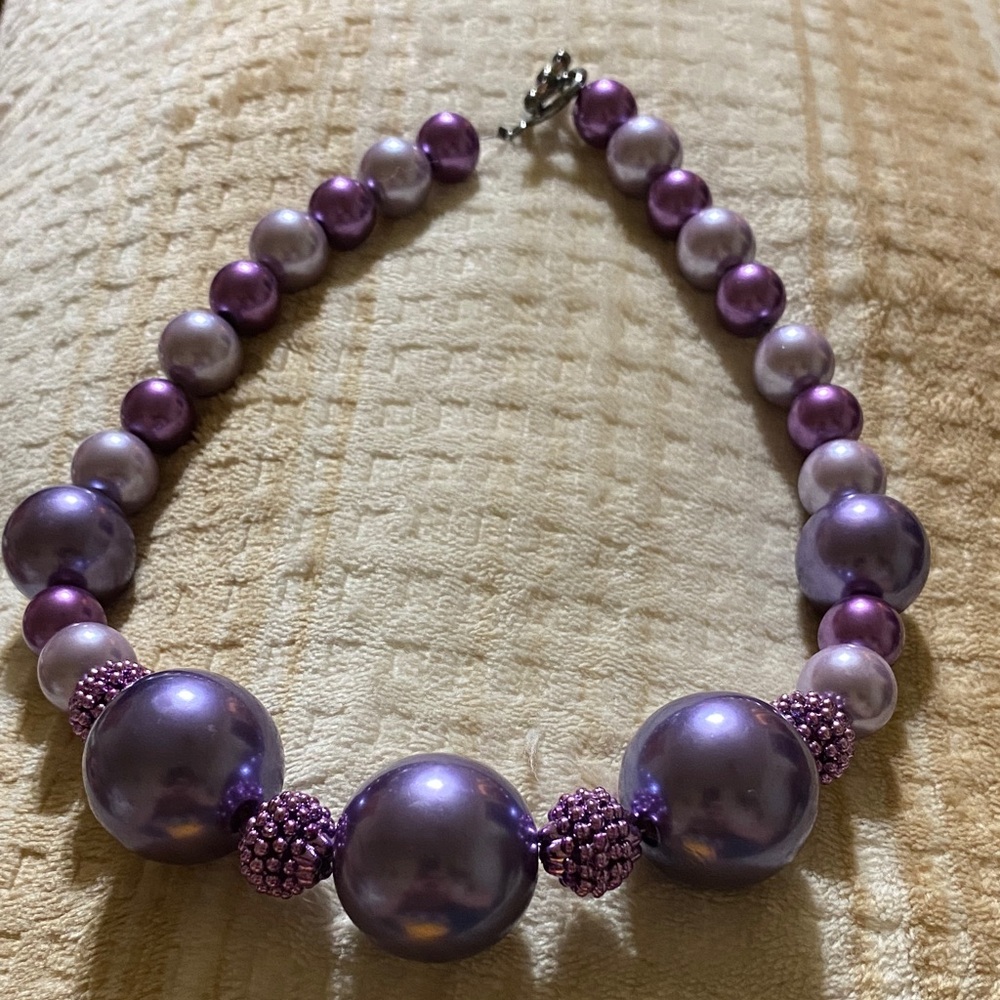 Elegant  many hues of Purple Beaded Necklace